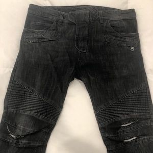 Balmain Black Distressed Jeans for Men